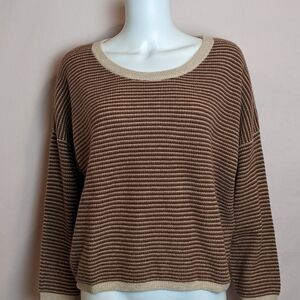 Crush Cashmere Tarifa Striped Spice Stripes Boyfriend Sweater